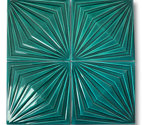 13x13 Diamond Zümrüt Yeşil Çatlak Sır El Yapımı Seramik