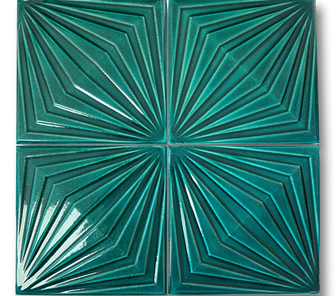13x13 Diamond Zümrüt Yeşil Çatlak Sır El Yapımı Seramik