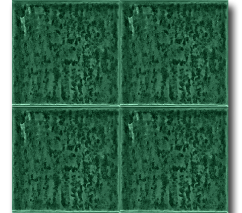 13x13 Rustik Zümrüt Yeşil Çatlak Sır El Yapımı Seramik