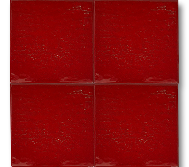 13x13 Rustik Kırmızı Çatlak Sır El Yapımı Seramik