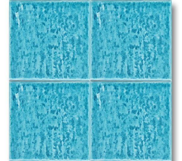 13x13 Rustik Turkuaz Çatlak Sır El Yapımı Seramik