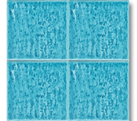 13x13 Rustik Turkuaz Çatlak Sır El Yapımı Seramik