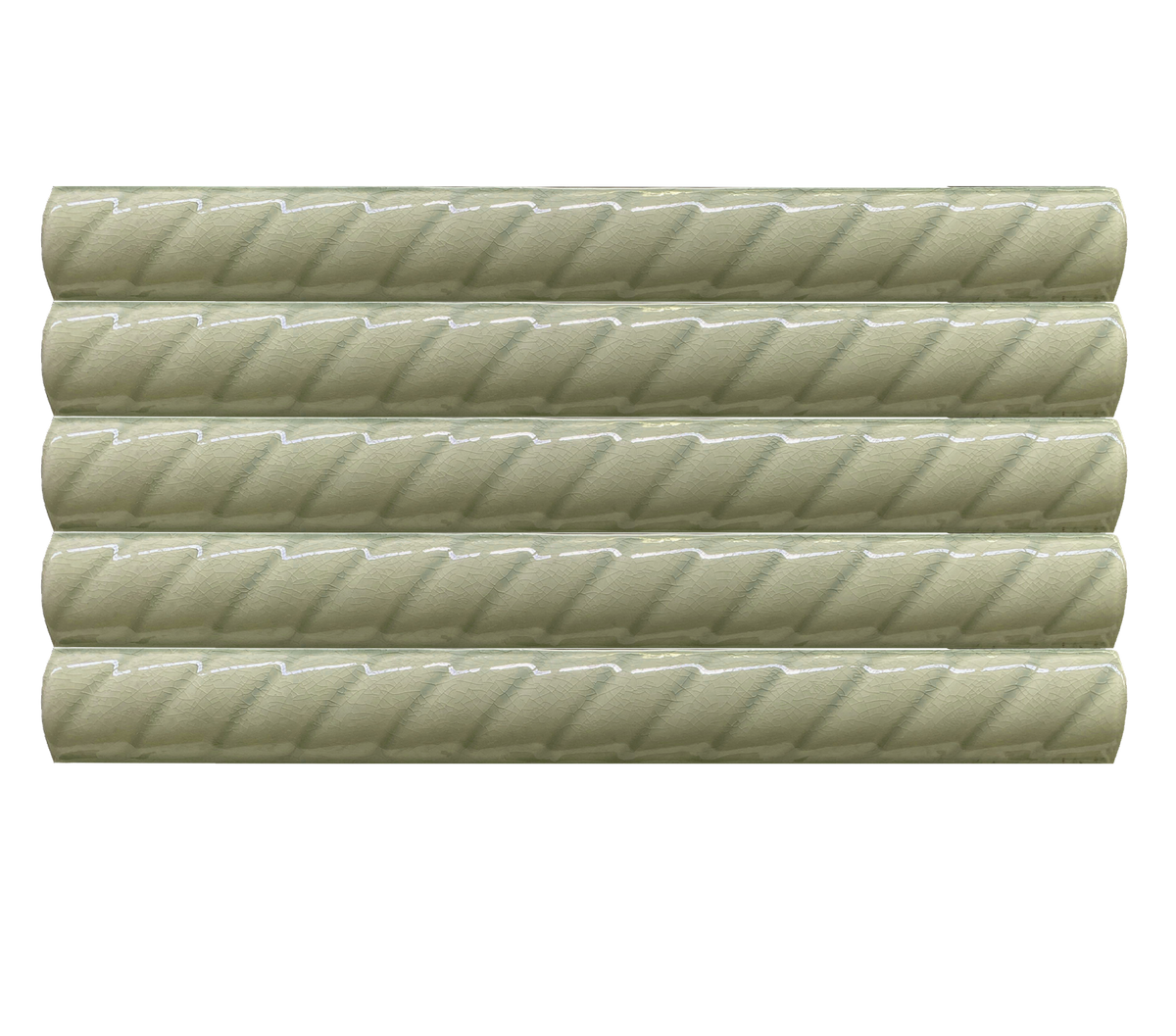 5x40 Pencil Örgü Su Yeşili Çatlak Sır El Yapımı Seramik