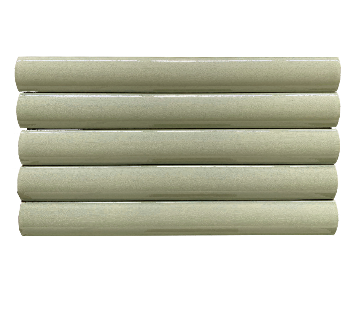 5x40 Pencil Düz Su Yeşili Çatlak Sır El Yapımı Seramik