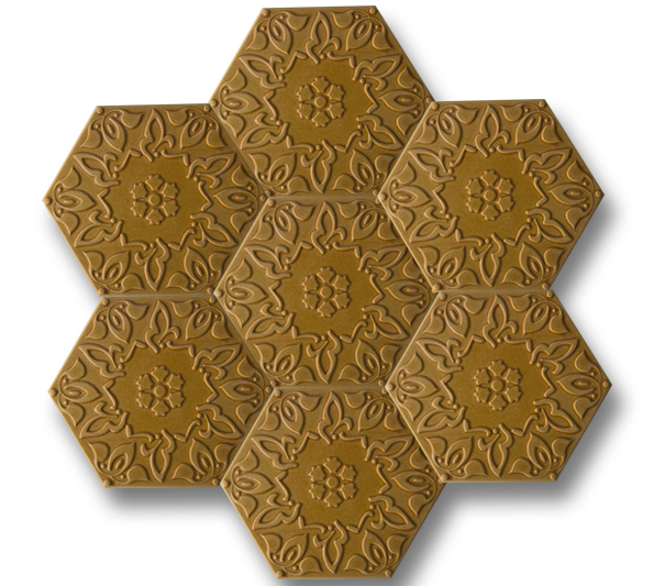 15x17 Altıgen Hexagon Alya Tarçın Çatlak Sır El Yapımı Seramik