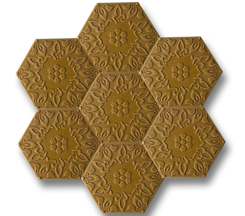 15x17 Altıgen Hexagon Alya Tarçın Çatlak Sır El Yapımı Seramik
