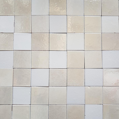 10x10 cm Terracotta Pearl White Janjanlı El Yapımı Dekor