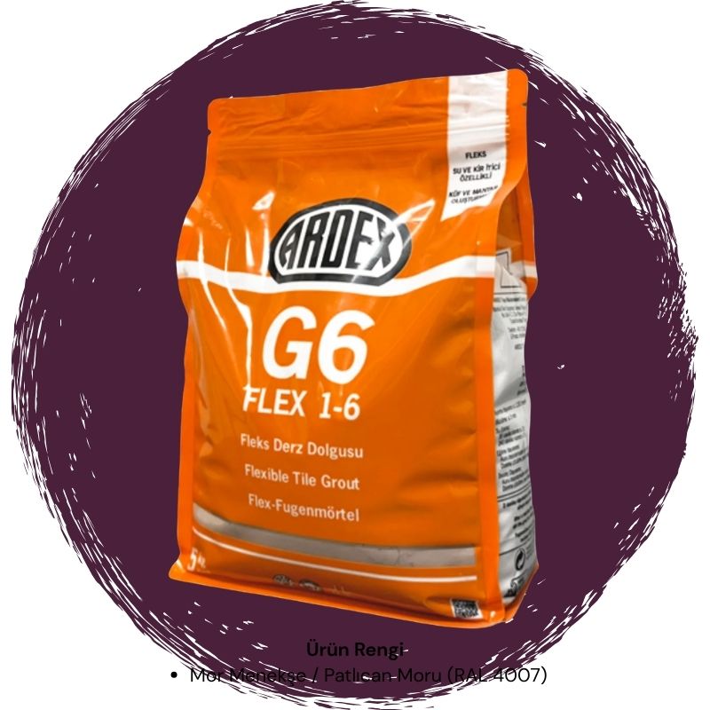 Ardex G6 Flex 1-6 Fleks Derz Dolgusu RAL 4007 Mor Menekşe 5 kg
