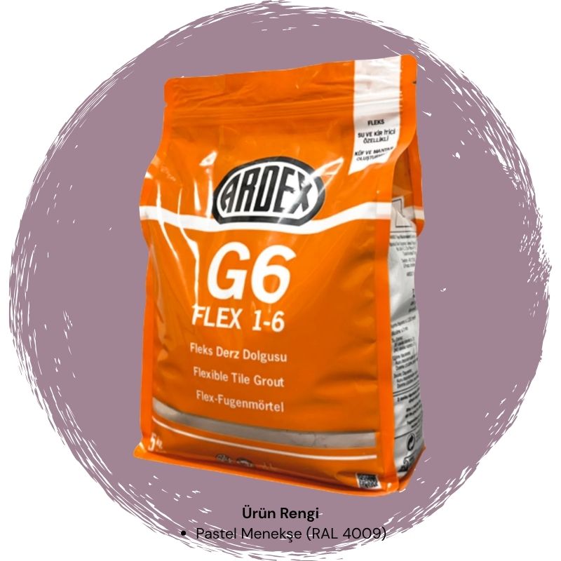 Ardex G6 Flex 1-6 Fleks Derz Dolgusu RAL 4009 Pastel Menekşe 5 kg