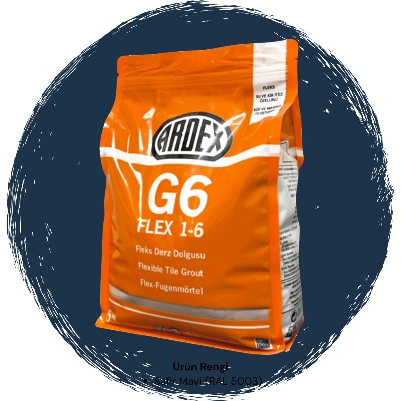 Ardex G6 Flex 1-6 Fleks Derz Dolgusu RAL 5003 Safir Mavi 5 kg