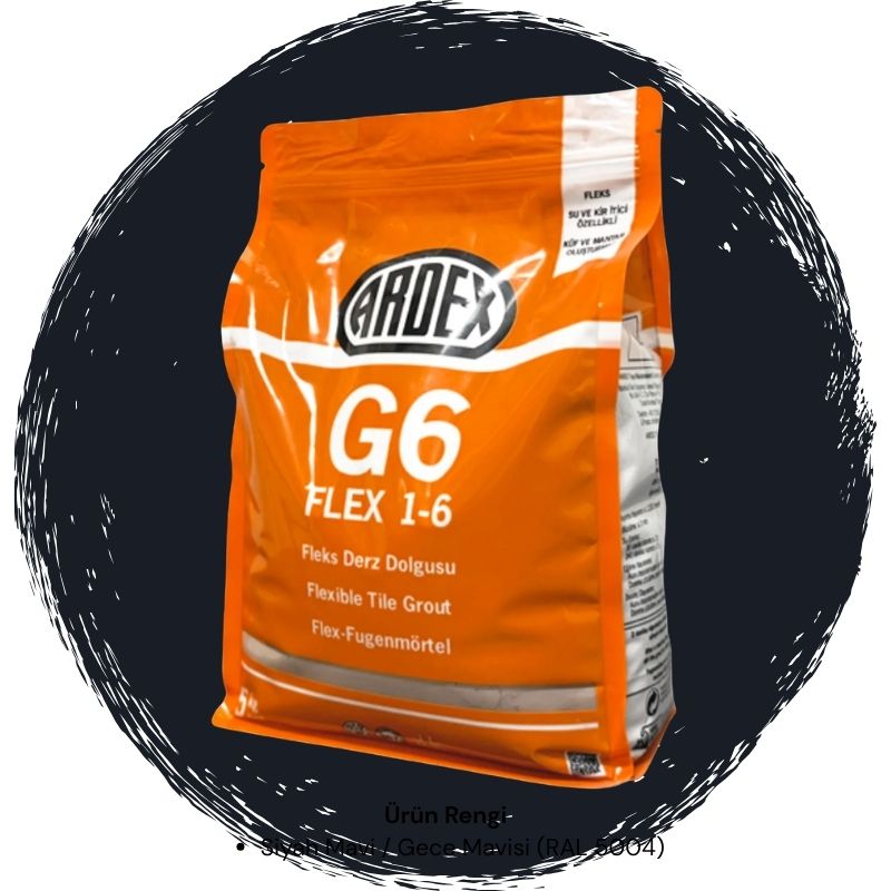 Ardex G6 Flex 1-6 Fleks Derz Dolgusu RAL 5004 Siyah Mavi 5 kg