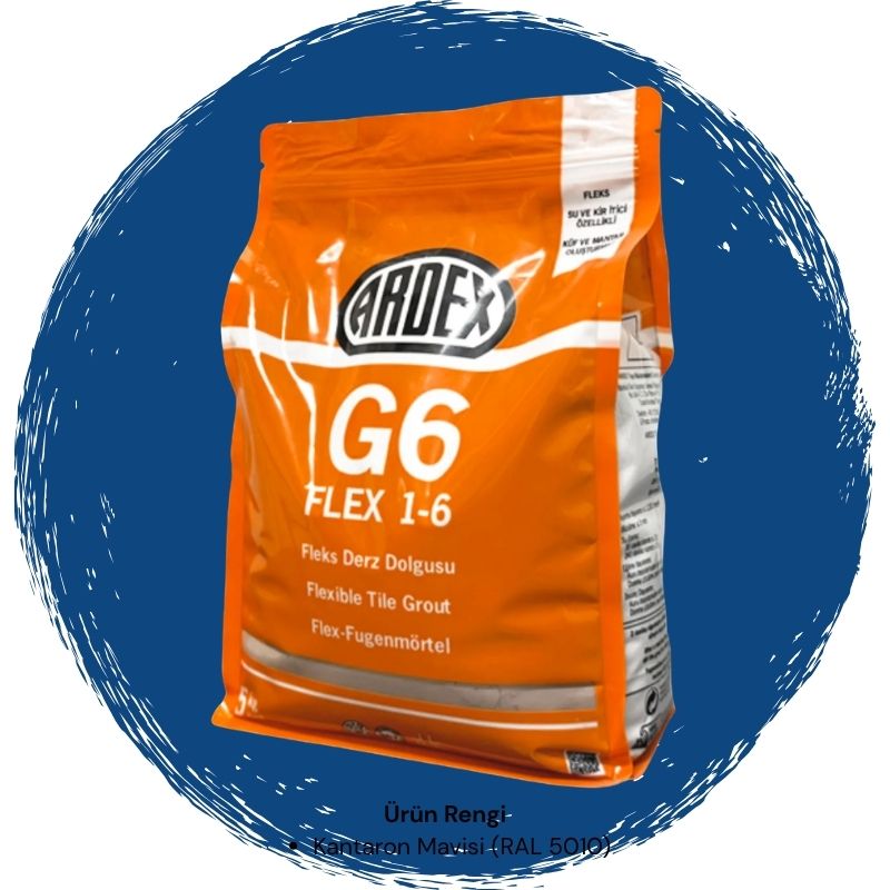 Ardex G6 Flex 1-6 Fleks Derz Dolgusu RAL 5010 Gentian Mavisi 5 kg