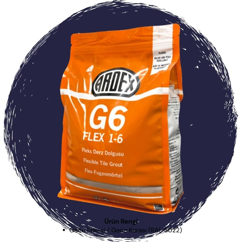 Ardex G6 Flex 1-6 Fleks Derz Dolgusu RAL 5022 Gece Mavisi 5 kg