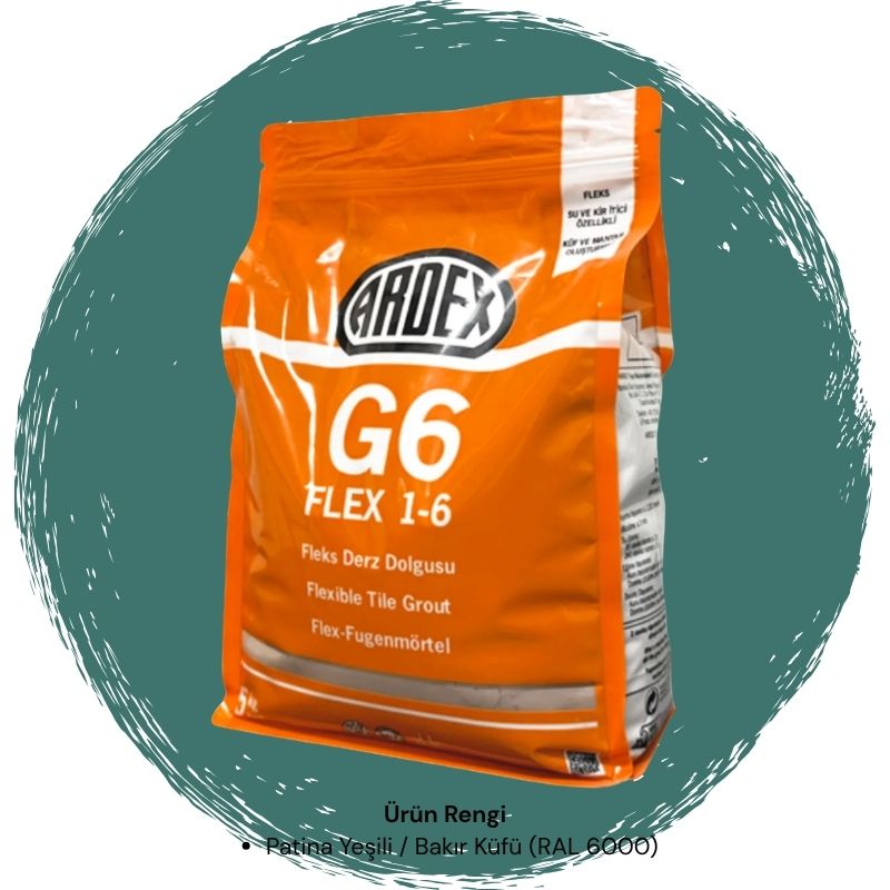 Ardex G6 Flex 1-6 Fleks Derz Dolgusu RAL 6000 Patina Yeşili 5 kg