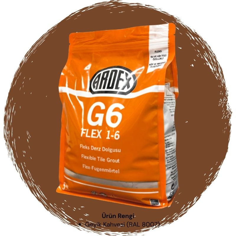 Ardex G6 Flex 1-6 Fleks Derz Dolgusu RAL 8007 Karibu Kahve 5 kg