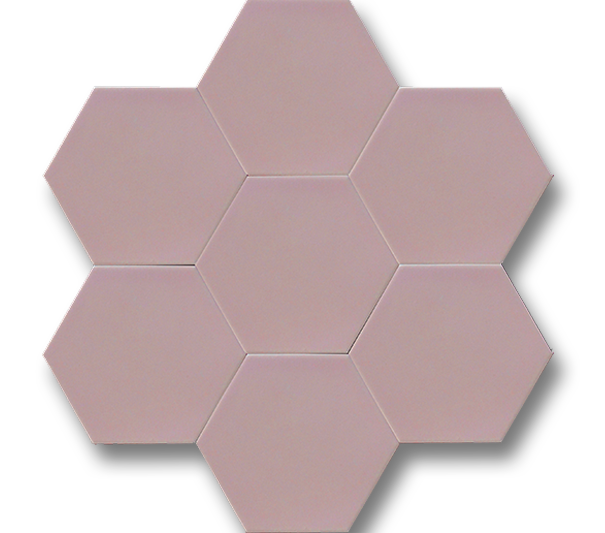 Altıgen Düz Mat Açık Pembe Altıgen Seramik (15x17 cm)