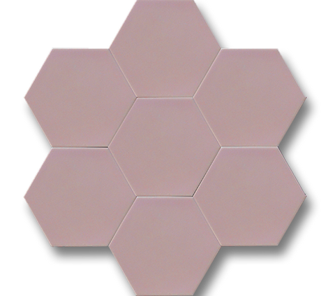 Altıgen Düz Mat Açık Pembe Altıgen Seramik (15x17 cm)