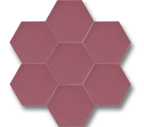 Altıgen Düz Mat Pembe Seramik (15x17 cm)