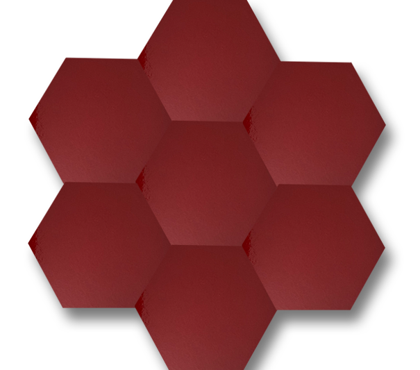 15x17 Altıgen Hexagon Düz Kırmızı Çatlak Sır El Yapımı Seramik
