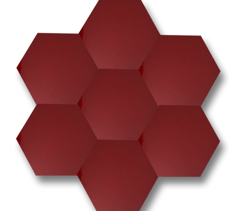 15x17 Altıgen Hexagon Düz Kırmızı Çatlak Sır El Yapımı Seramik