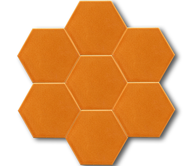 15x17 Altıgen Hexagon Düz Tarçın Çatlak Sır El Yapımı seramik