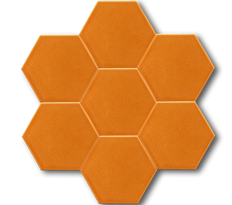 15x17 Altıgen Hexagon Düz Tarçın Çatlak Sır El Yapımı seramik