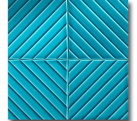 20x20 Linea Turkuaz Çatlak Sır El Yapımı Seramik