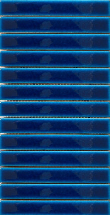 15,5 x 30,5 cm Stick Mozaik Kobalt Çatlak Sır El Yapımı Seramik