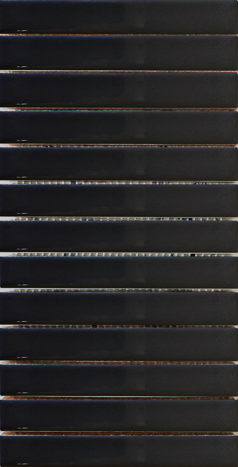15,5x30,5 Stick Mozaik Siyah Çatlak Sır El Yapımı Seramik