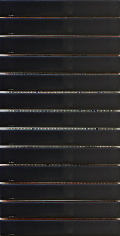 15,5x30,5 Stick Mozaik Siyah Çatlak Sır El Yapımı Seramik